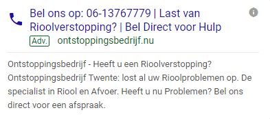 Markant Internet - Call Ads - Onstoppingsbedrijf